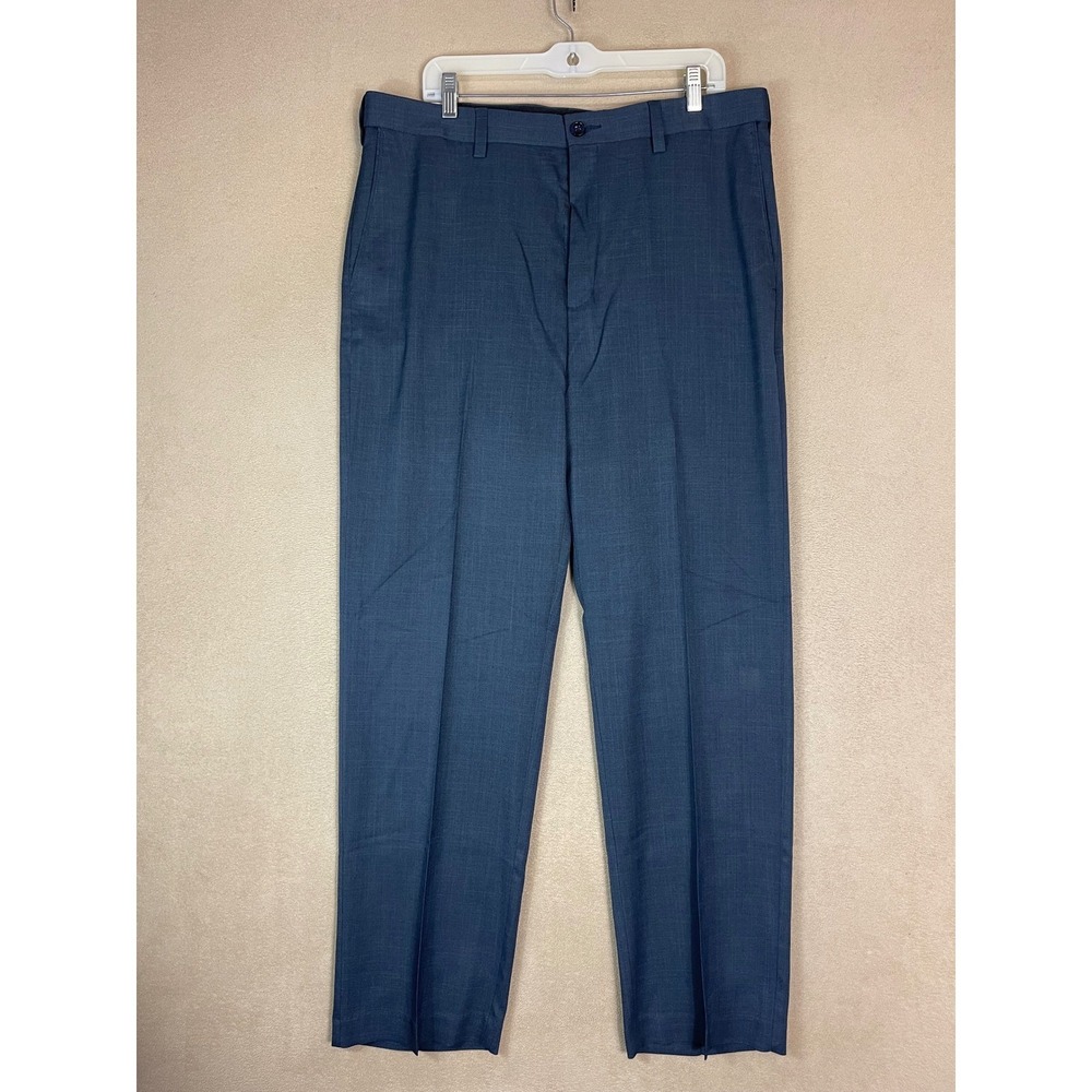 Savane Dress Pants Mens 36x32 Stretch Performance Blue Comfort Waist NEW